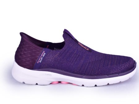 124569-PLUM, Original Women Skechers Go Walk 6-Fabulous View Slip-Ins Wide Purple Women Casual
